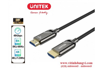 Cáp HDMI 2.1 sợi quang 8K UNITEK C11085GY01 -  dài 10m - 100m